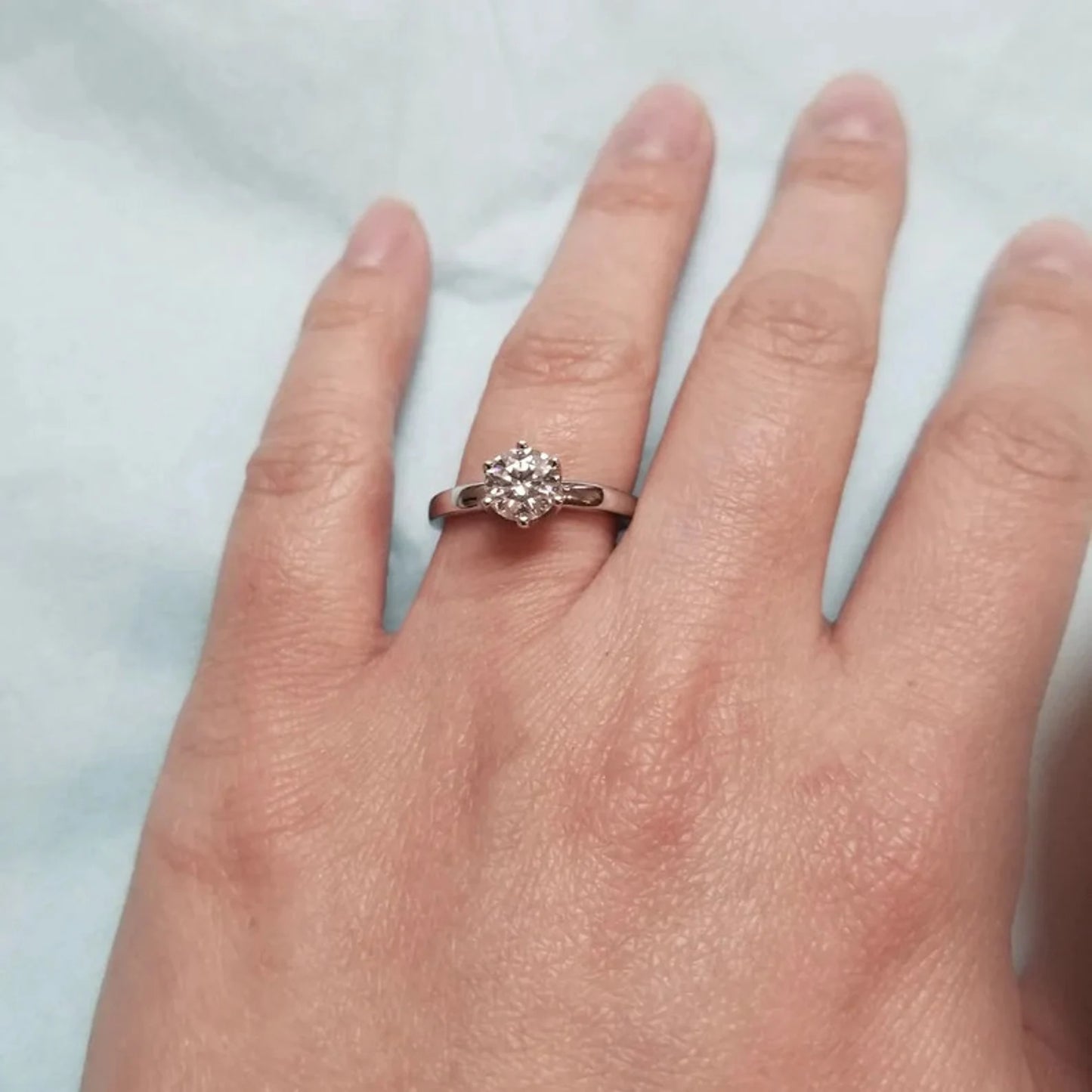 M13 Anillo de compromiso plateado