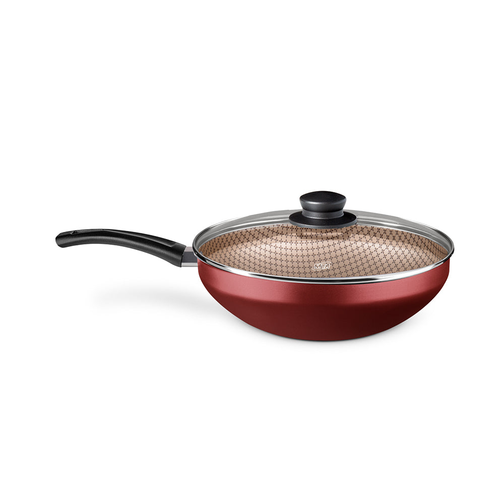 SARTÉN WOK FLORA CON TAPA MTA CEREZA