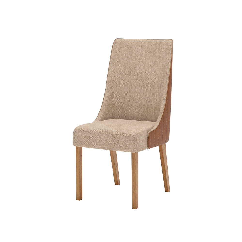 CONJUNTO COMEDOR 1500 CON VIDRIO MAVI 8 SILLAS IVY HENN OFF WHITE | TAPIZADO CORANO CARAMELO | CREME