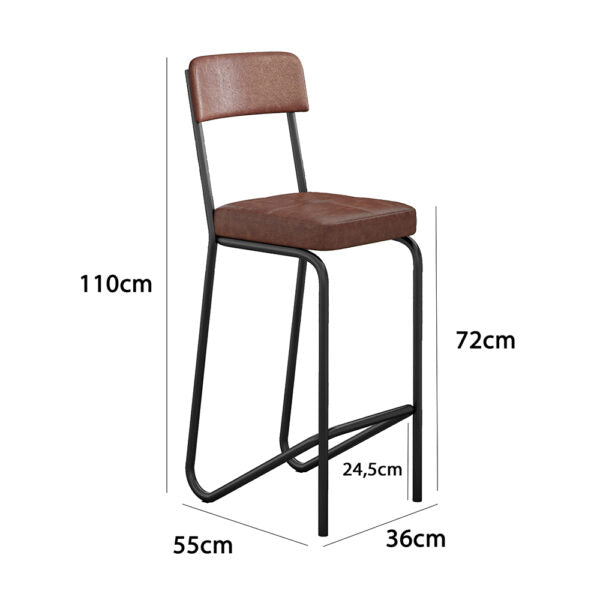 BUTACA NAGOIA FABONE NEGRO MATE | MARRON