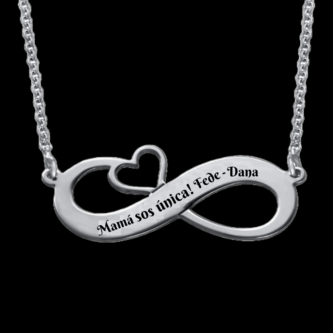 Cadena de plata con grabado láser personalizado 09