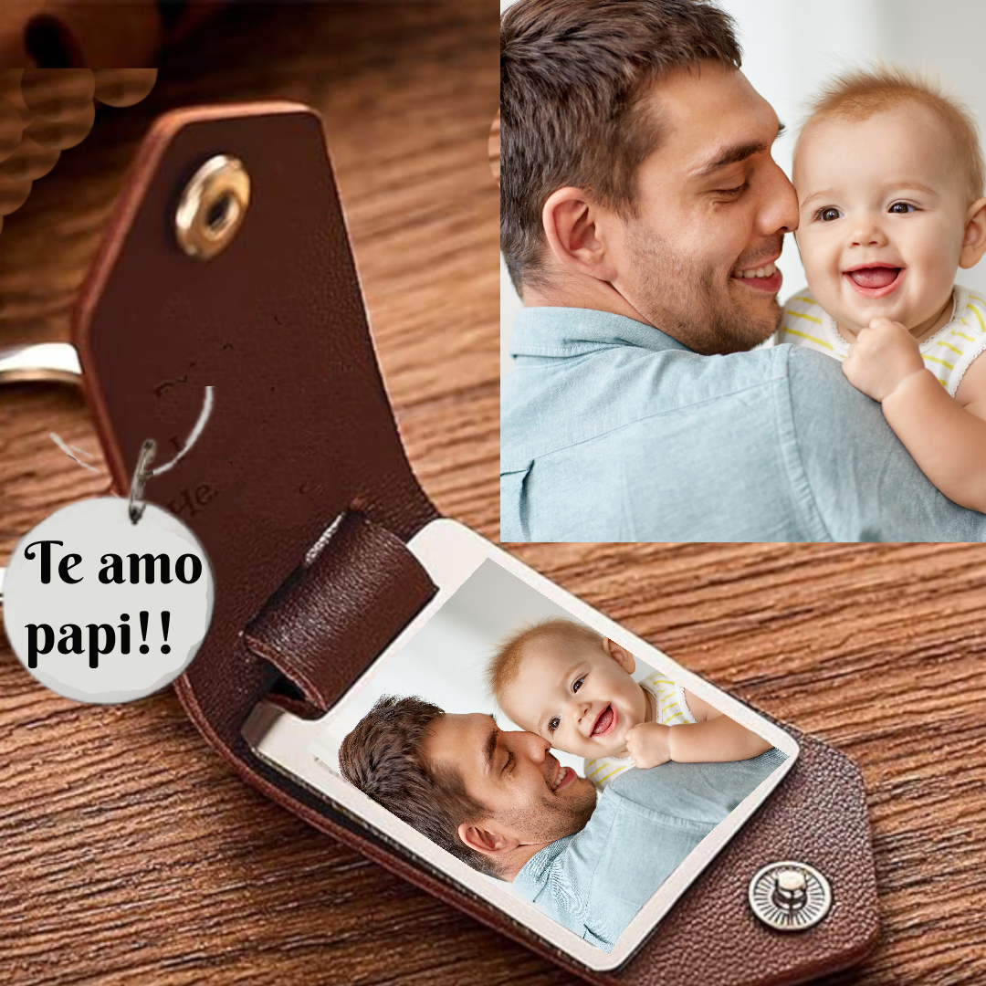 Llaveros personalizados para papá de cuero