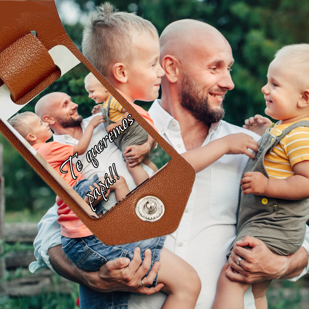 Llaveros personalizados para papá de cuero