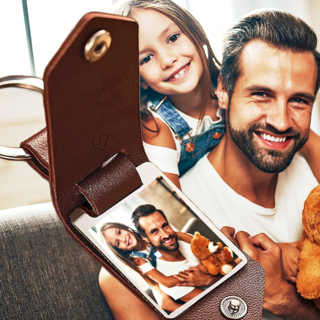 Llaveros personalizados para papá de cuero