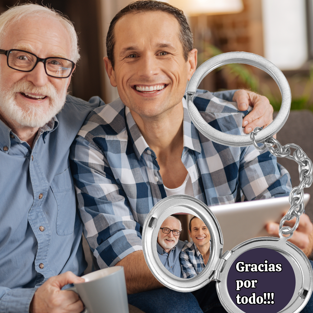 Llaveros personalizados para papá plateadi
