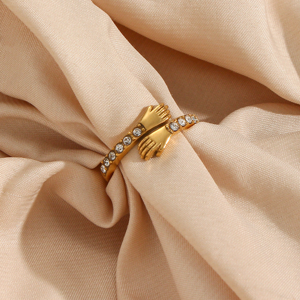 Anillo abrazo dorado 027B