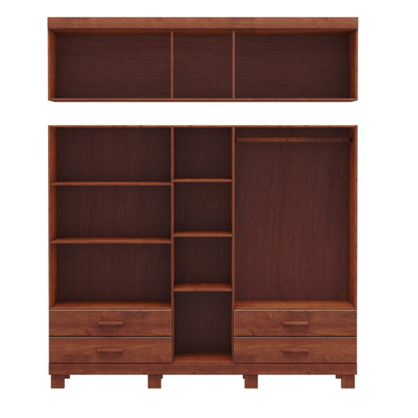 ROPERO 10 PUERTAS 4 CAJONES CON ESPEJO COBRE 1264T FINESTRA IMBUIA