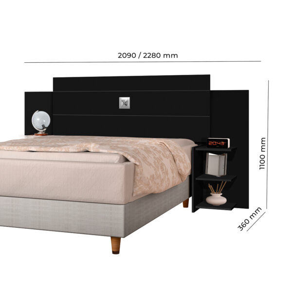 CABECERA ACAPULCO 140|160 J&A NEGRO|NEGRO JEQUITIBA