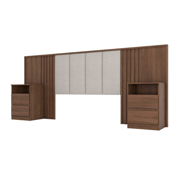 CABECERA MATRIMONIAL CON DOS MESITAS DE LUZ GRECIA D610 HENN CASTAÑO|LINHO