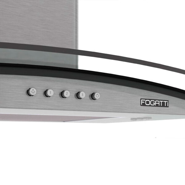 CAMPANA DE PARED KROMANOX VIDRIO CURVO 60CM MECANICO