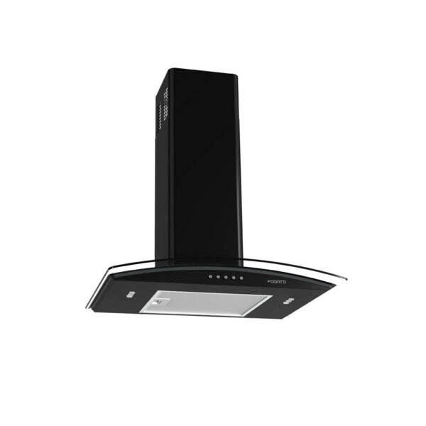CAMPANA DE PARED 60 VIDRIO CURVO FOGATTI NEGRO