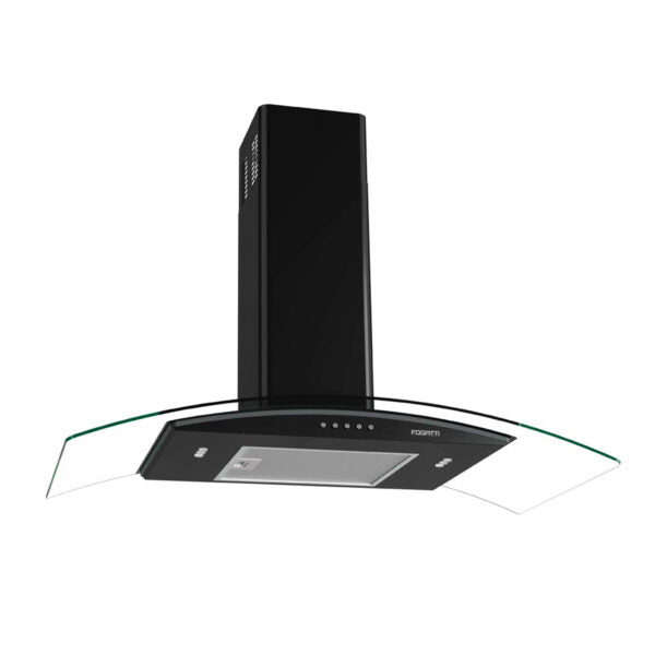 CAMPANA DE PARED 90 VIDRIO CURVO FOGATTI NEGRO