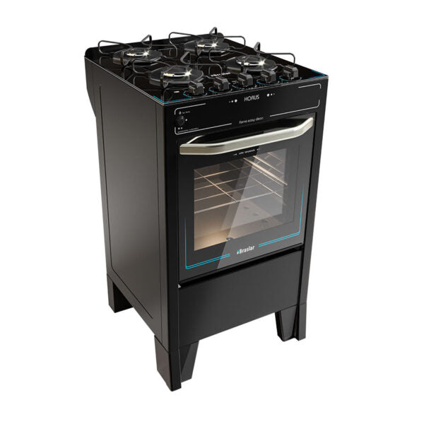 COCINA 4 HORNALLAS HORUS ABBATEC NEGRO