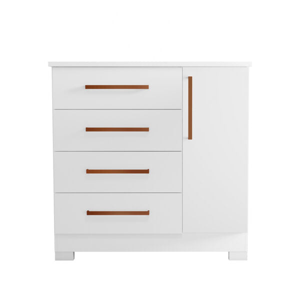 CÓMODA ZAPATERA 1 PUERTA 4 CAJONES NT5185 NOTAVEL BLANCO|BLANCO ROSA