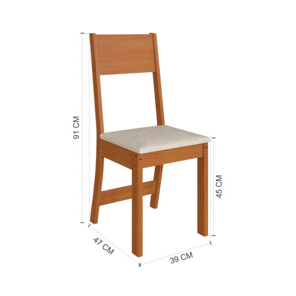 CONJUNTO COMEDOR 4 SILLAS KARLA 10080.3 INDEKÉS FREIJO|OFF WHITE