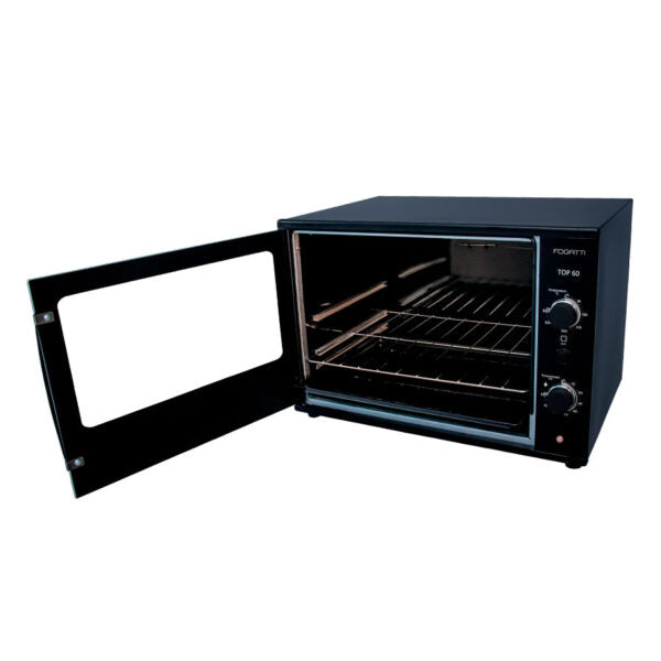 HORNO ELECTRICO TOP 60 60L BLACK FOGATTI NEGRO