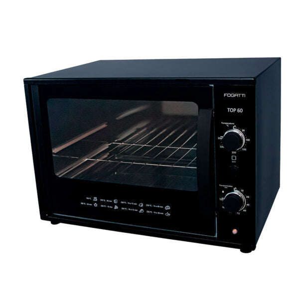 HORNO ELECTRICO TOP 60 60L BLACK FOGATTI NEGRO