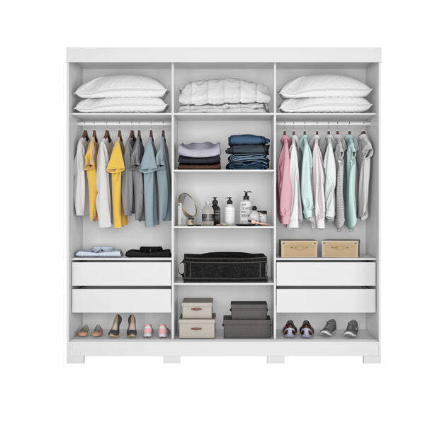 ROPERO 3 PUERTAS CORREDIZAS CON ESPEJO NT5020 NOTAVEL BLANCO