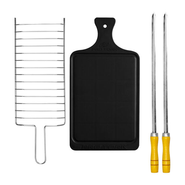 PARRILLA CON RUEDITAS PROTORK NEGRO