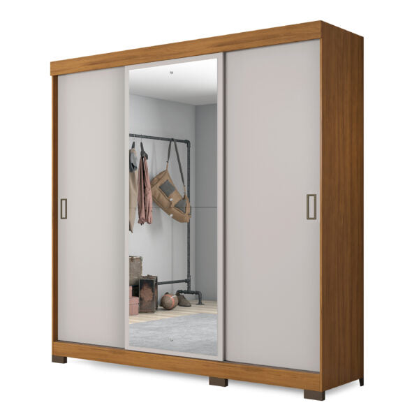 ROPERO 3 PUERTAS CORREDIZAS CON ESPEJO NT5020 NOTAVEL FREIJO TREND|OFF WHITE