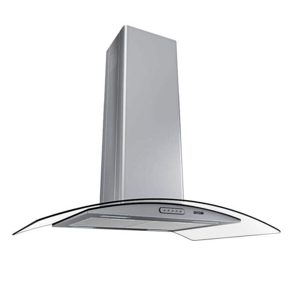 CAMPANA ISLA VIDRIO CURVO 90CM FOGATTI INOX