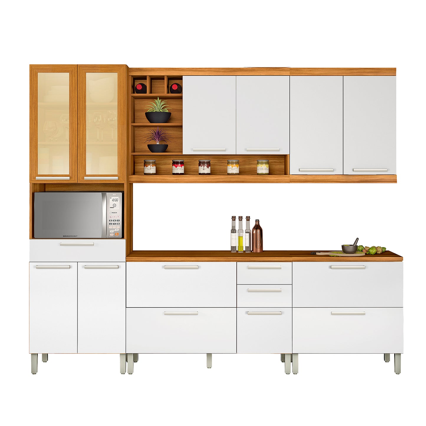 CONJUNTO COCINA BURGUESA 6 MODULOS NESHER FREIJO|BLANCO