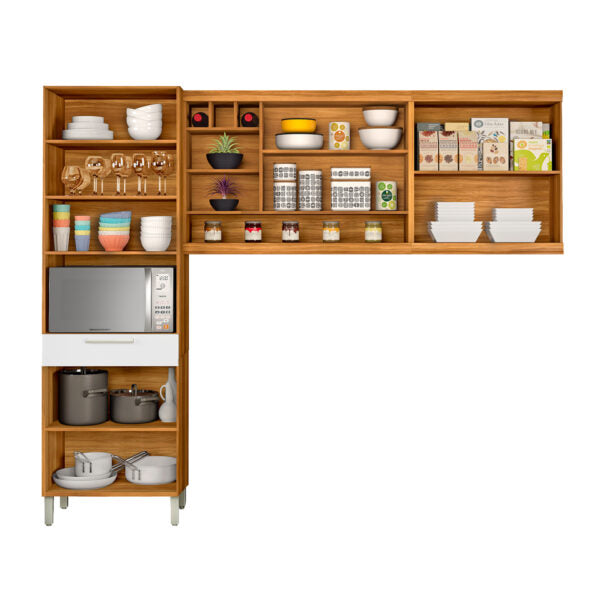 CONJUNTO COCINA BURGUESA 6 MODULOS NESHER FREIJO|BLANCO