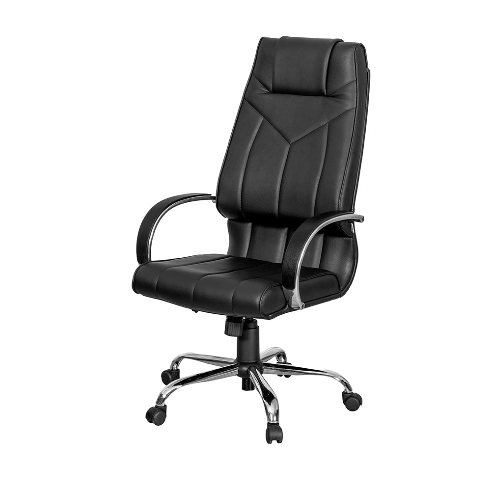 SILLA PRESIDENTE CROMADA LUNA 5.213 GIOBEL NEGRO