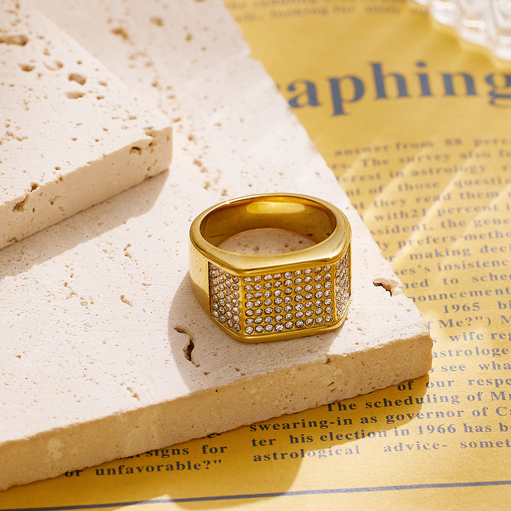 M23 Anillo de acero dorado carretón