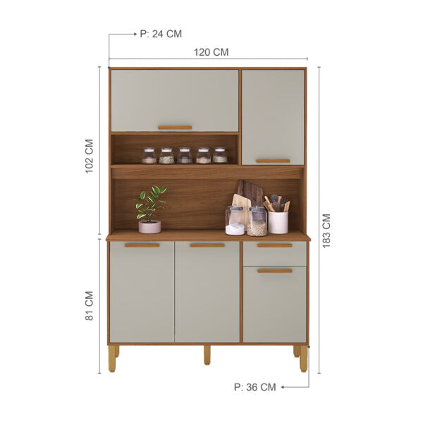 KIT COCINA 1200 5 PUERTAS 1 CAJON SINTRA INDEKES FREIJO | OFF WHITE