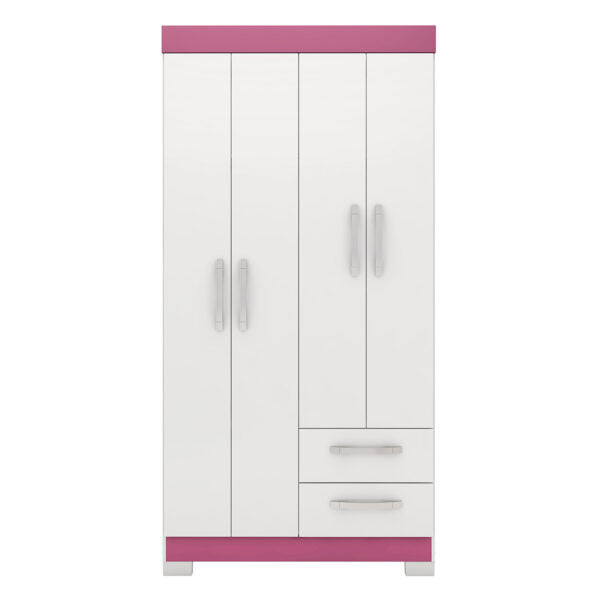 ROPERO 4 PUERTAS 2 CAJONES NT6010 BLANCO | BLANCO ROSA