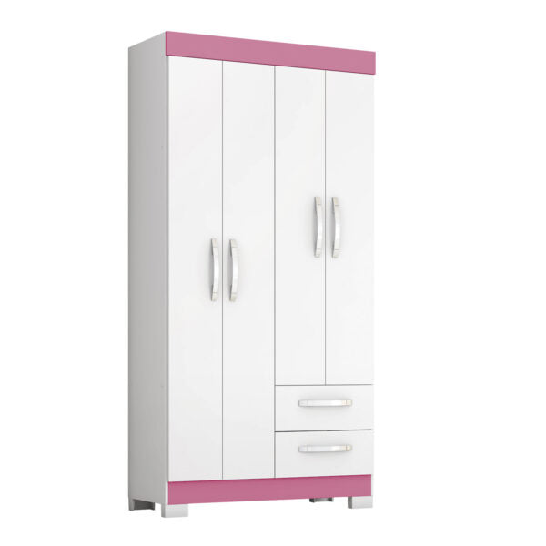 ROPERO 4 PUERTAS 2 CAJONES NT6010 BLANCO | BLANCO ROSA