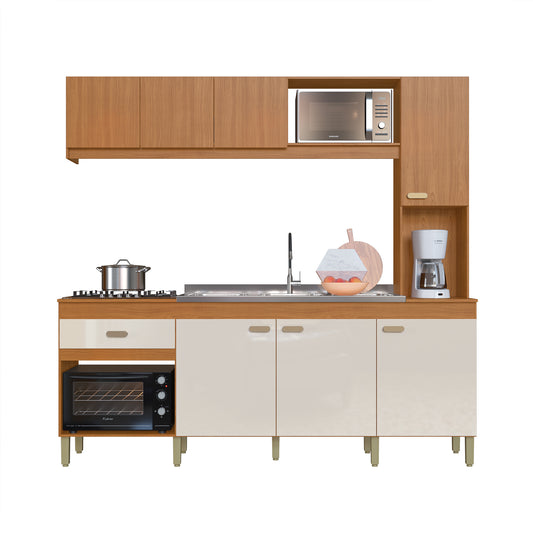 KIT COCINA 2200 7 PUERTAS 1 CAJON DOHA INDÉKES FREIJO | OFF WHITE