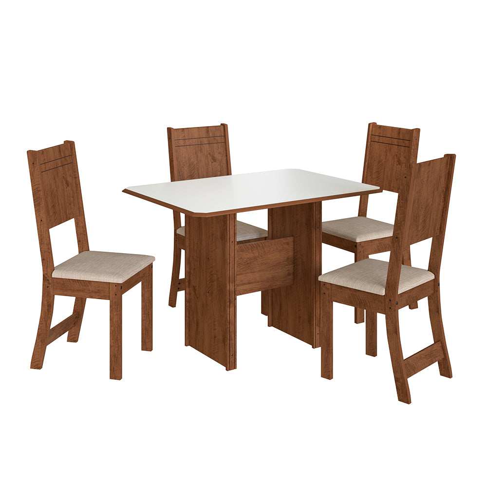 CONJUNTO COMEDOR 1100 4 SILLAS EVORA 10060.1 INDÉKES NOCE | OFF WHITE