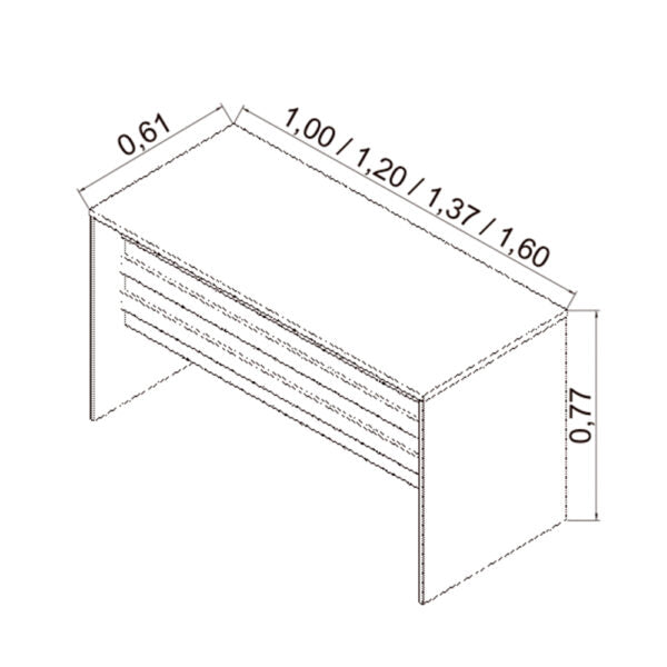 MESA DE ESCRITORIO 120 START PERFERCT 50.1 GIOBEL NOGAL | NEGRO