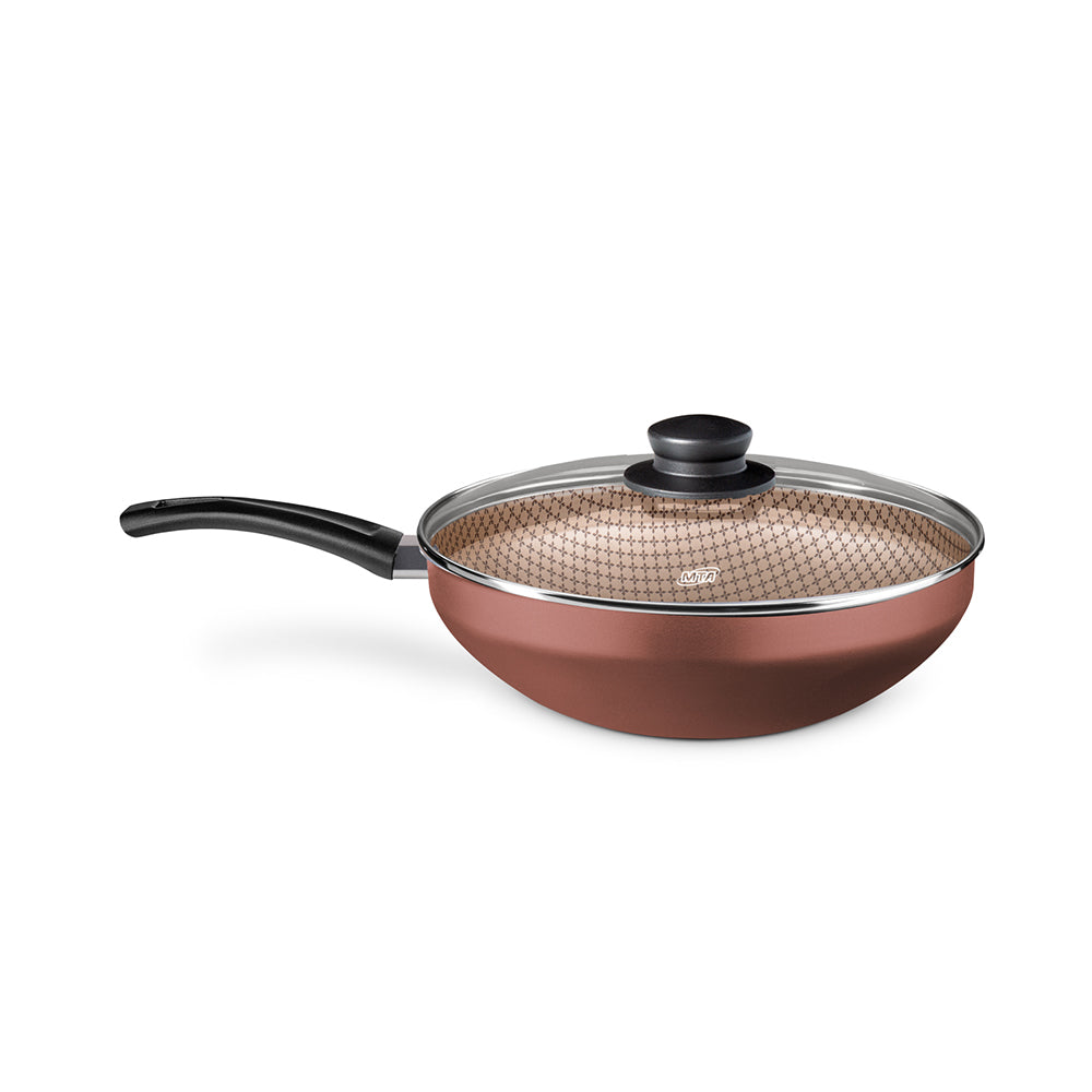 SARTEN WOK FLORA CON TAPA MTA CHOCOLATE