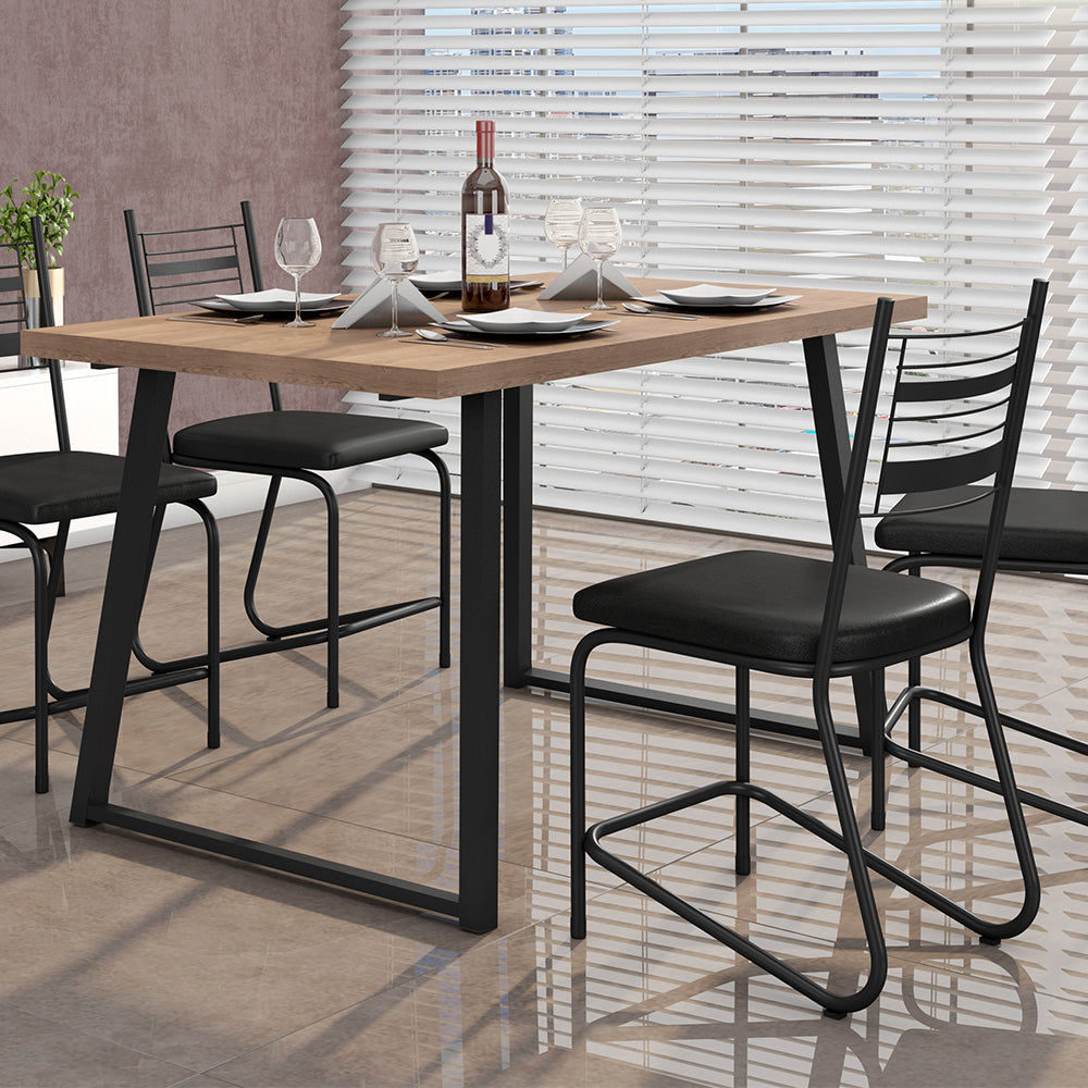 CONJUNTO COMEDOR 1360 ATLANTA 4 SILLAS KIEV FABONE NEGRO | MADERA | NEGRO