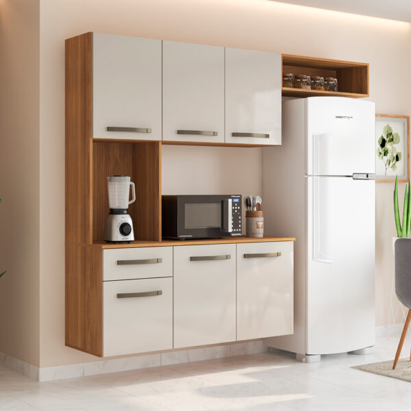 KIT COCINA 1630 6 PUERTAS 1 CAJÓN AEREO BELISSÍMA FIORELLO FREIJO | OFF WHITE