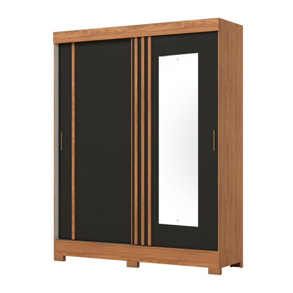 ROPERO 2 PUERTAS CORREDIZAS CON ESPEJO BE370 BRIZ NATURE | OFF WHITE | NEGRO