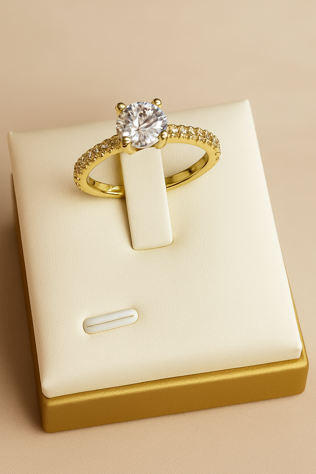 M5 Anillo de compromiso dorado con piedritas