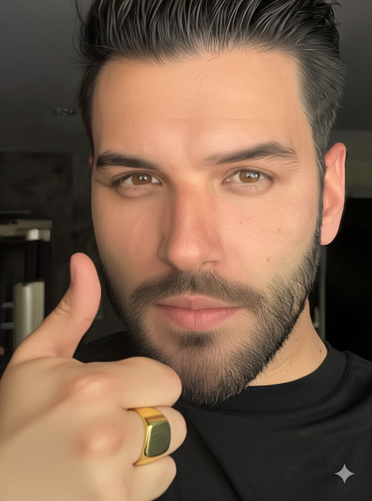 M23 Anillo de acero dorado carretón