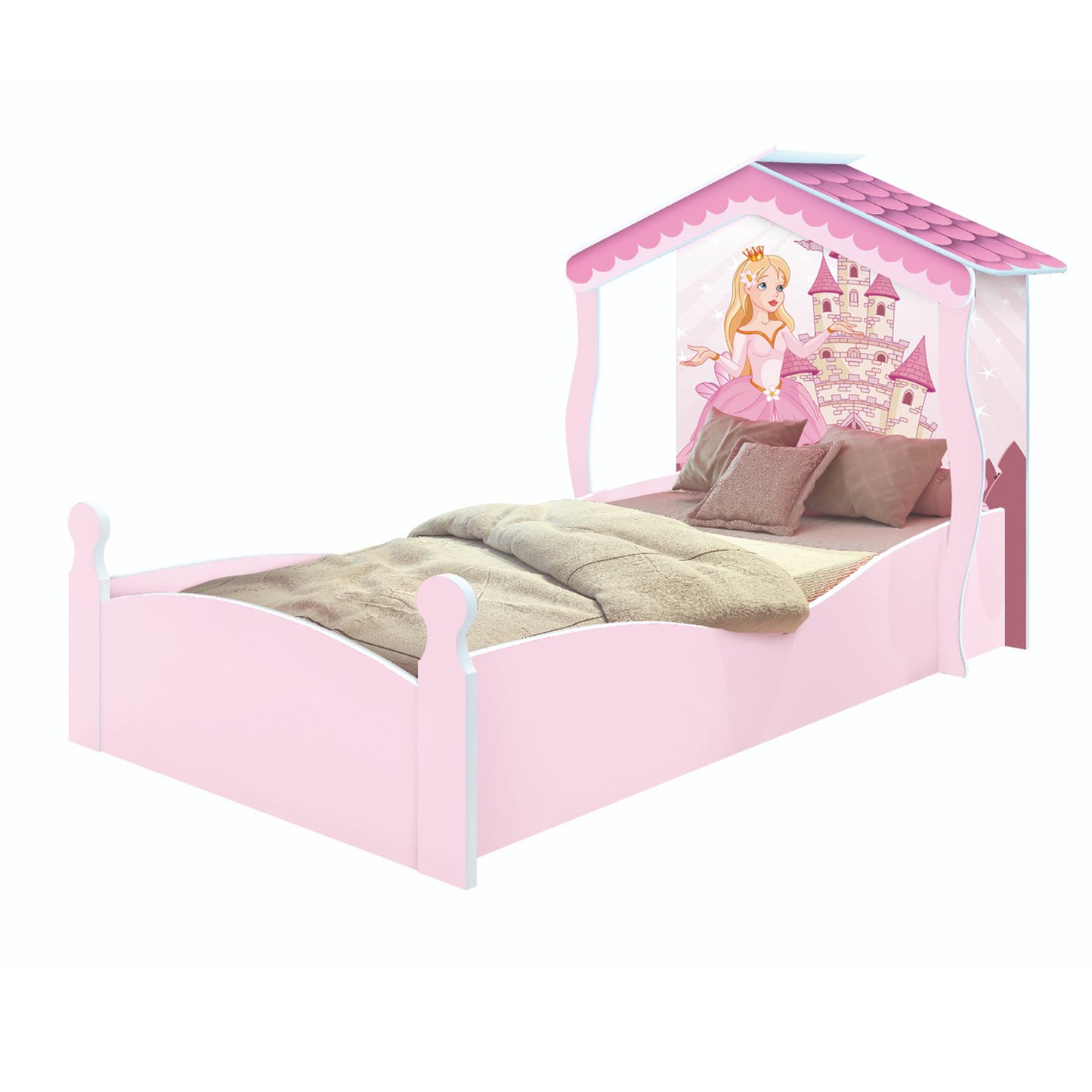 CAMA SOLTERO CASITA PRINCESITA J&A ROSA