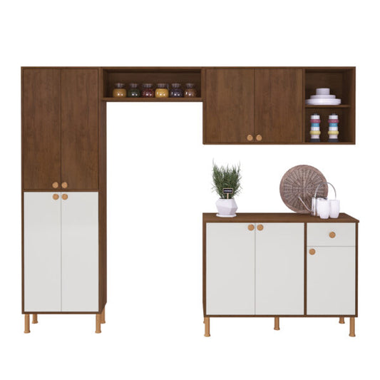 KIT COCINA 9 PUERTAS TURIN 6165.100 INDÃKES NOCE|OFF WHITE