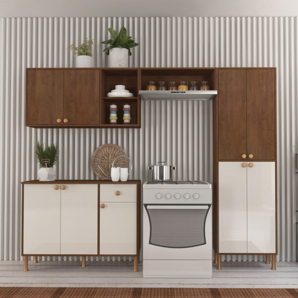KIT COCINA 9 PUERTAS TURIN 6165.100 INDÃKES NOCE|OFF WHITE