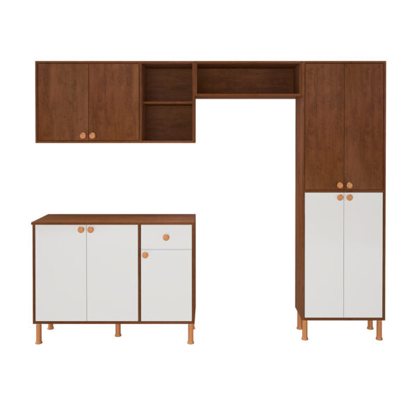 KIT COCINA 9 PUERTAS TURIN 6165.100 INDÃKES NOCE|OFF WHITE