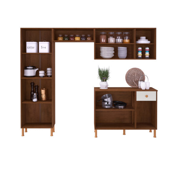 KIT COCINA 9 PUERTAS TURIN 6165.100 INDÃKES NOCE|OFF WHITE