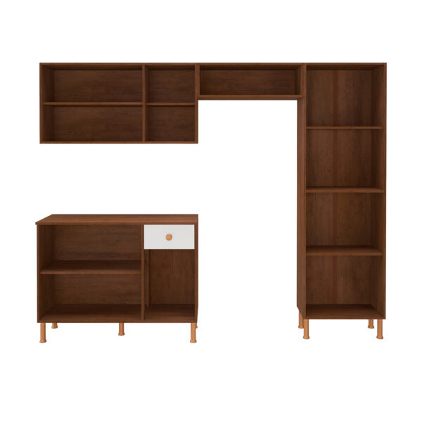 KIT COCINA 9 PUERTAS TURIN 6165.100 INDÃKES NOCE|OFF WHITE