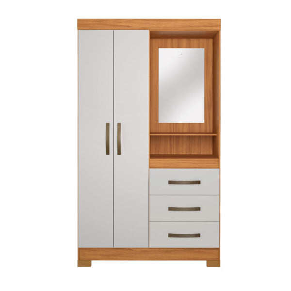 ROPERO 2 PUERTAS 3 CAJONES NT5170 CON ESPEJO NOTAVEL FREIJO TREND | OFF WHITE