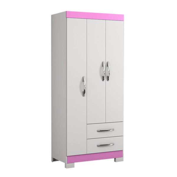 ROPERO 3 PUERTAS 2 CAJONES NT5000 NOTAVEL BLANCO| ROSA FLEX